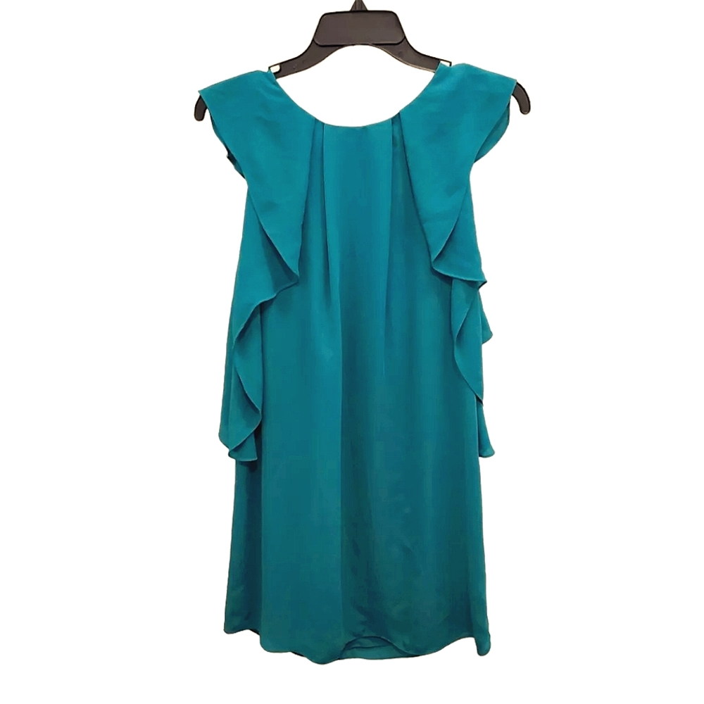 EUC Vince Camuto Polished Rocker Sleeveless Shift Dress Teal Sz.8P